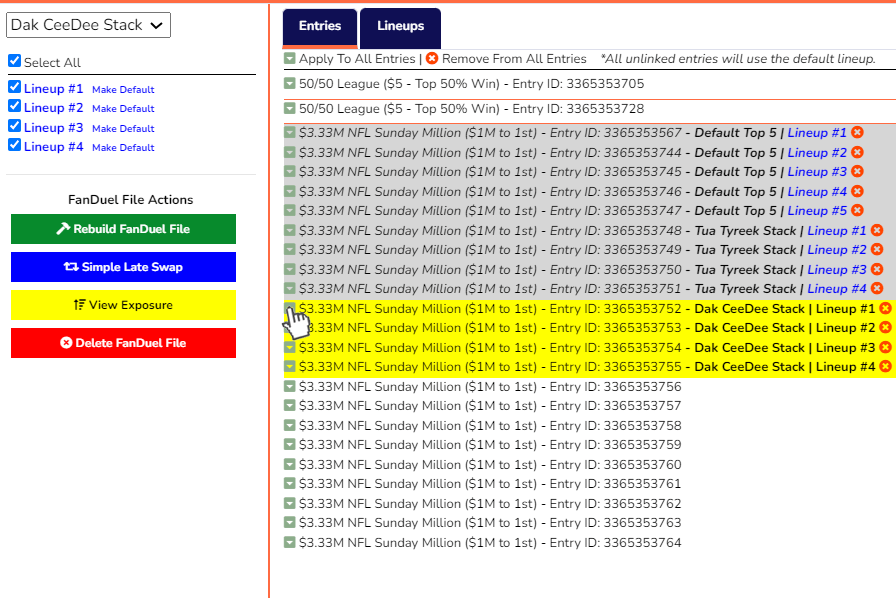 NFL Lineup Optimizer