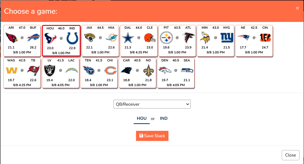 Lineup Optimizer Stacking